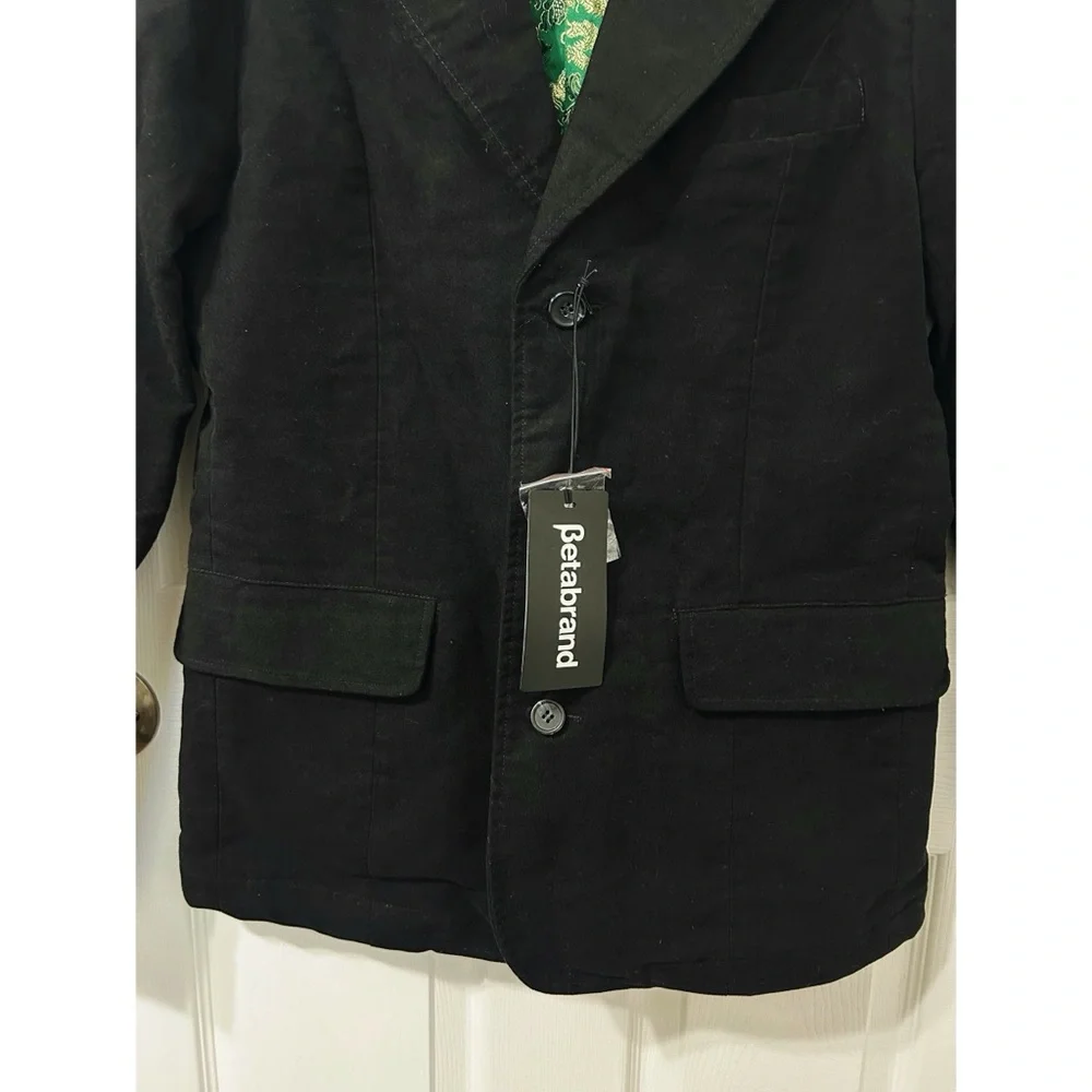Betabrand Golden Dragon Reversible Smoking Jacket in Green/Black - Picture 6 of 14